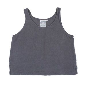 Jungmaven Sophie 100% Hemp Cropped Tank in Diesel Gray, size XS